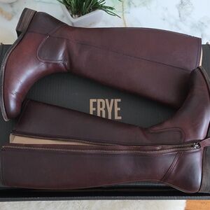 Frye Dark Brown Leather Tall Boots